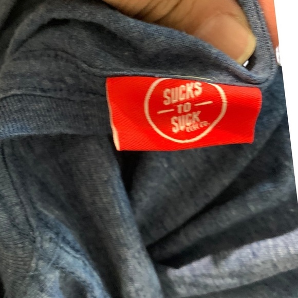 Clsc Mens Large T-Shirt Navy Blue Poor Sports Sucks to Suck Tee Short Sleeve - Picture 5 of 5